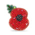 Beaded Leaf Poppy Brooch