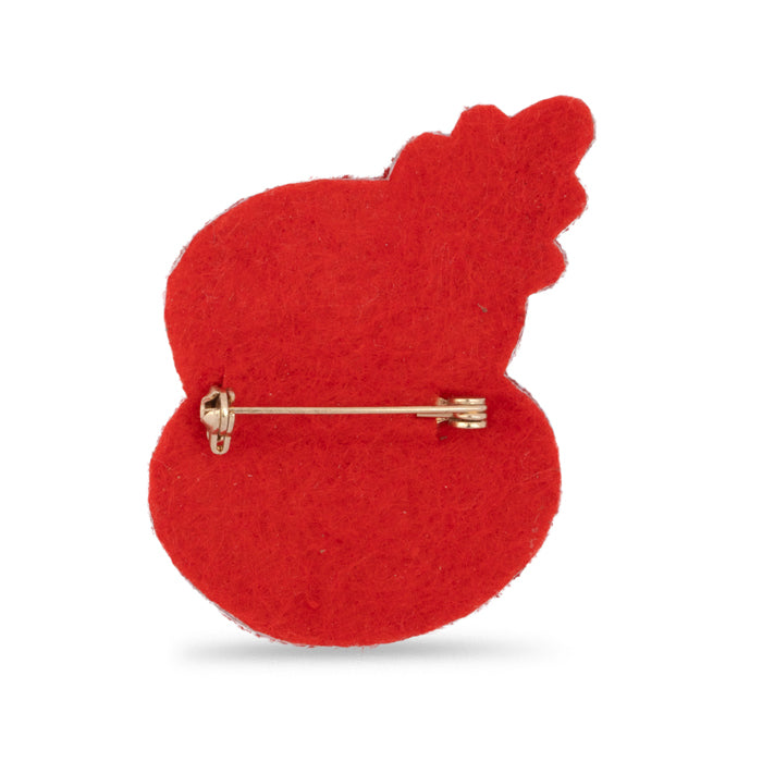 Beaded Leaf Poppy Brooch