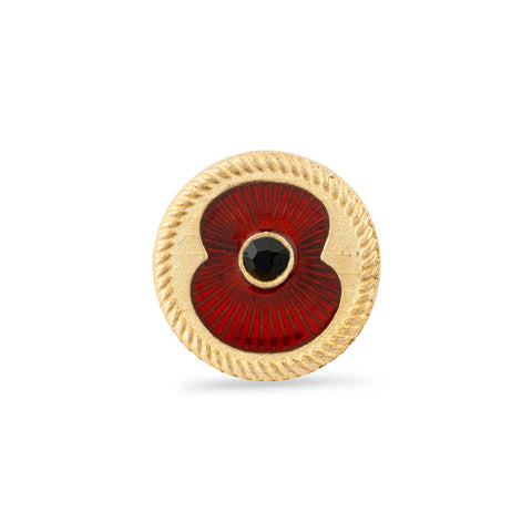 British Pewter Poppy Round Pin
