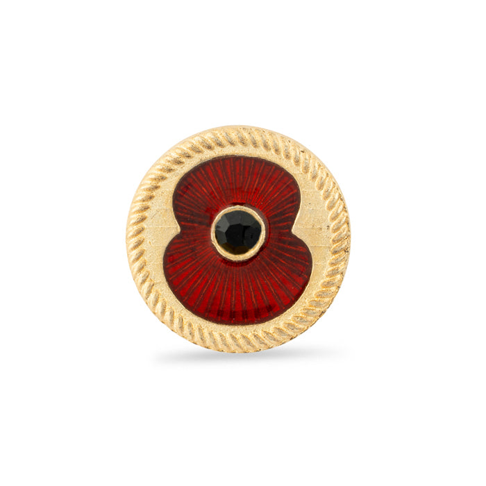British Pewter Poppy Round Pin
