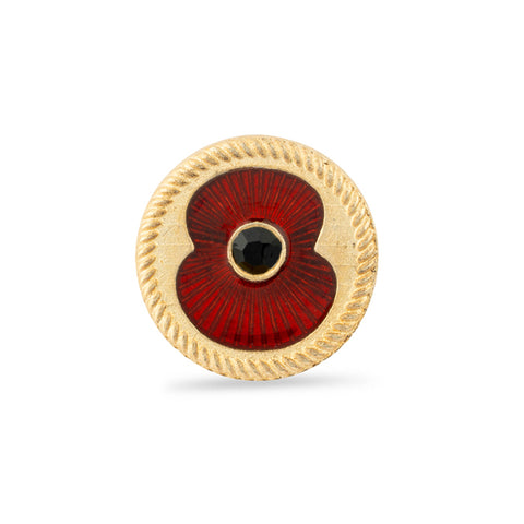 British Pewter Poppy Round Pin
