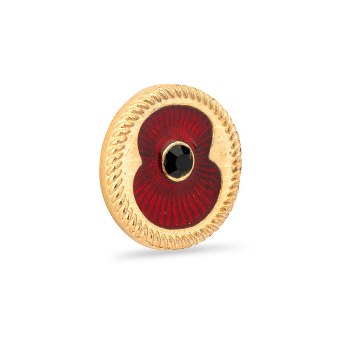 British Pewter Poppy Round Pin