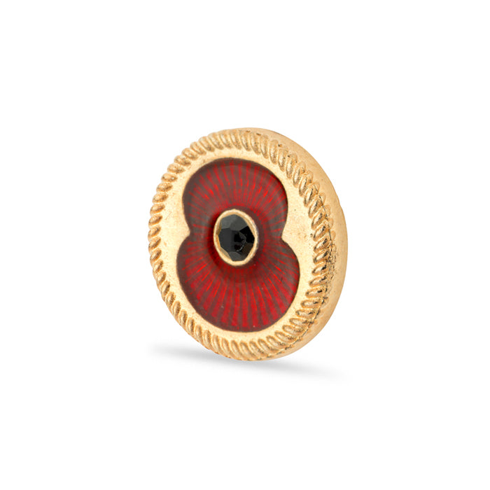 British Pewter Poppy Round Pin