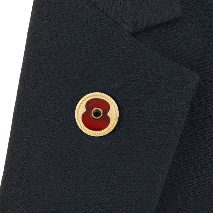 British Pewter Poppy Round Pin