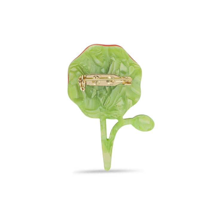 Resin Poppy Brooch with Stem