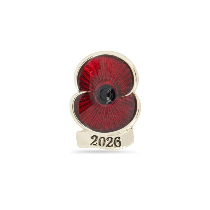 2026 Dated Poppy Lapel Pin in Gold Tone