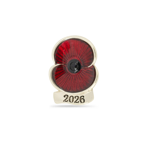 2026 Dated Poppy Lapel Pin in Gold Tone
