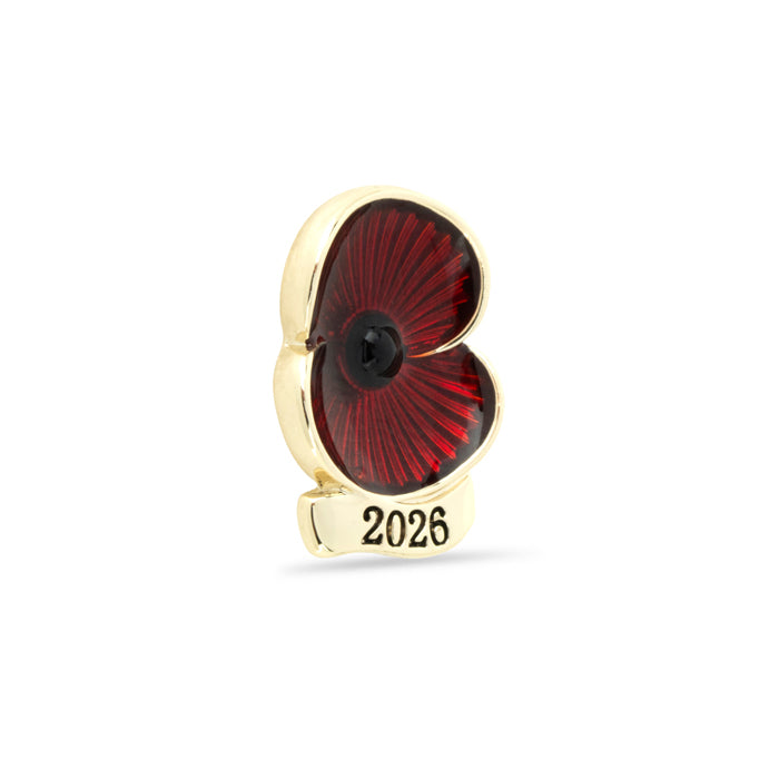 2026 Dated Poppy Lapel Pin in Gold Tone