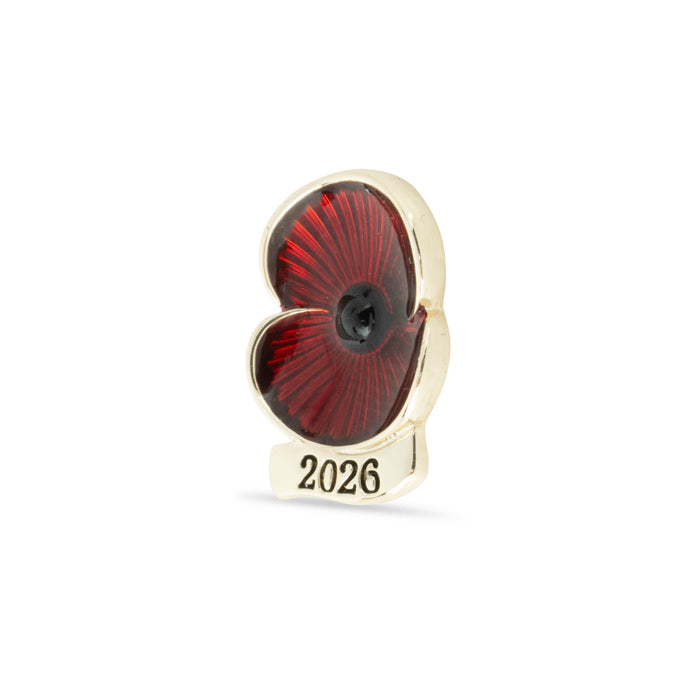 2026 Dated Poppy Lapel Pin in Gold Tone