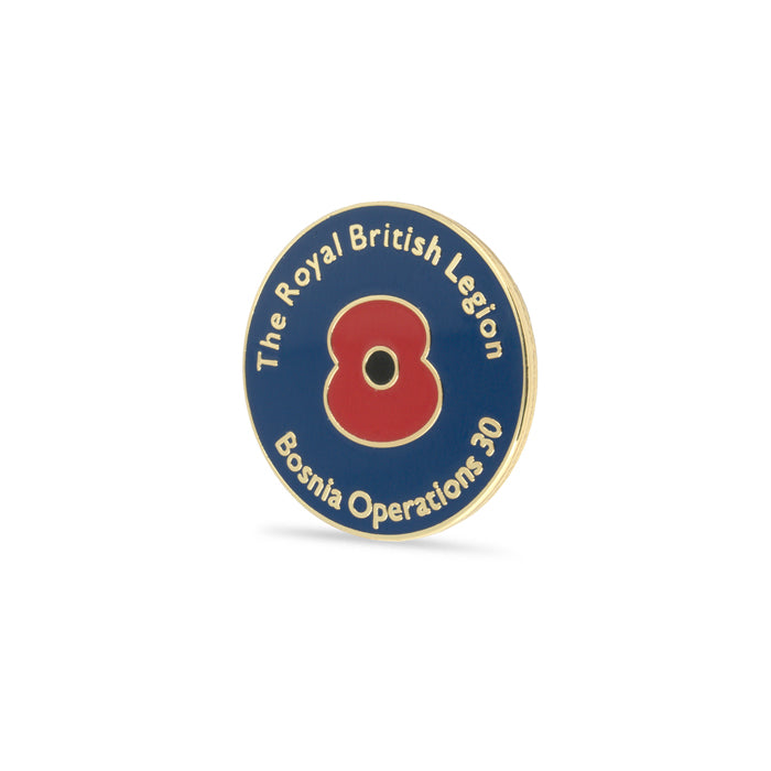 Bosnia 30 Poppy Lapel Pin