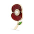 Ripple Pearl Centre Poppy Leaf Brooch