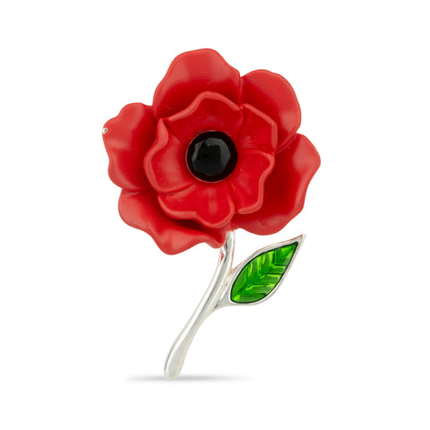 3D Blooming Poppy Brooch