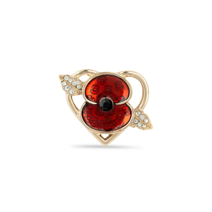 Flying Heart Poppy Pin