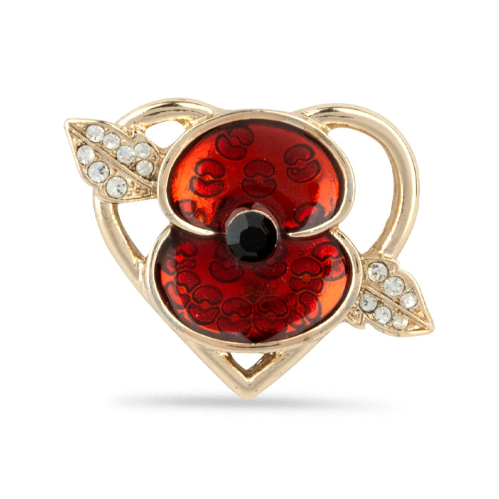 Flying Heart Poppy Pin