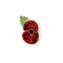 Pave Poppy and Leaf Brooch