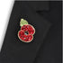 Pave Poppy and Leaf Brooch