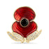 WAAF Poppy with Jet Crystal Centre Brooch