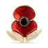 WAAF Poppy with Jet Crystal Centre Brooch