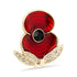 WAAF Poppy with Jet Crystal Centre Brooch