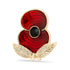 WAAF Poppy with Jet Crystal Centre Brooch