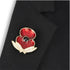 WAAF Poppy with Jet Crystal Centre Brooch