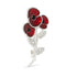 Entwined Triple Poppy Crystal Centre Brooch