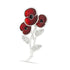 Entwined Triple Poppy Crystal Centre Brooch