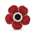 Five Petal Poppy with Jet & Crystal Centre Brooch