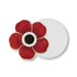 Five Petal Poppy with Jet & Crystal Centre Brooch