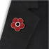 Five Petal Poppy with Jet & Crystal Centre Brooch