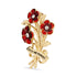 Lest We Forget Triple Poppy Crystal Centre Brooch