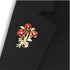 Lest We Forget Triple Poppy Crystal Centre Brooch