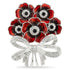 Elizabeth Bouquet Five Poppy Crystal Bow Brooch