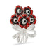 Elizabeth Bouquet Five Poppy Crystal Bow Brooch