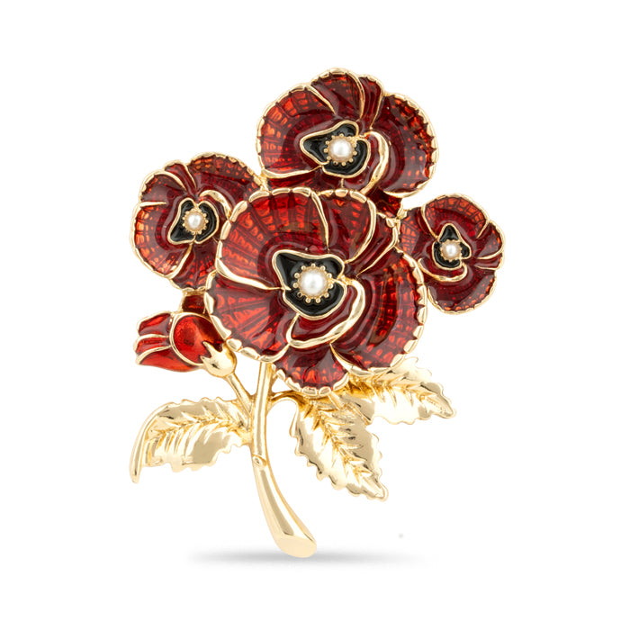 Amies SOE 3D Poppy Spray Brooch