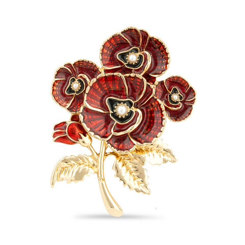Amies SOE 3D Poppy Spray Brooch