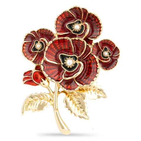 Amies SOE 3D Poppy Spray Brooch