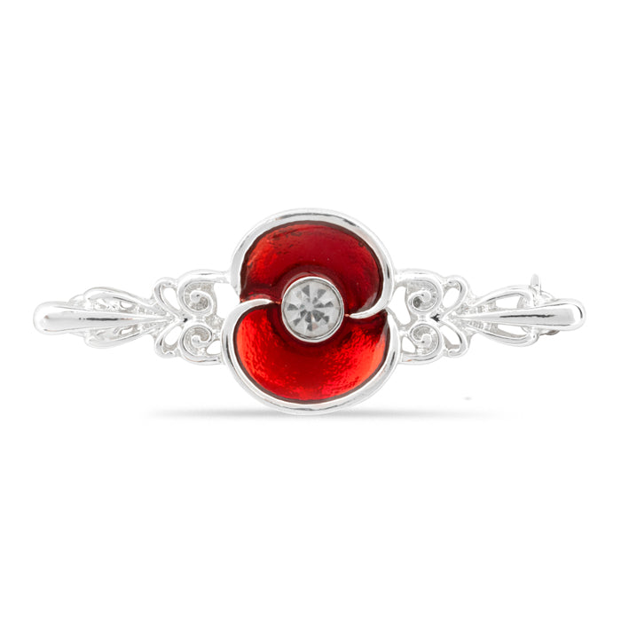Vintage Poppy Swirl Bar Pin