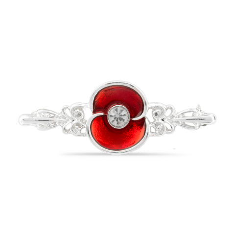 Vintage Poppy Swirl Bar Pin