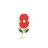 Enamel Poppy with Crystal Centre Pin