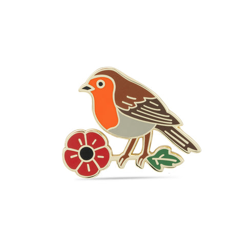 Robin and Poppy Enamel Pin