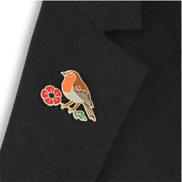 Robin and Poppy Enamel Pin