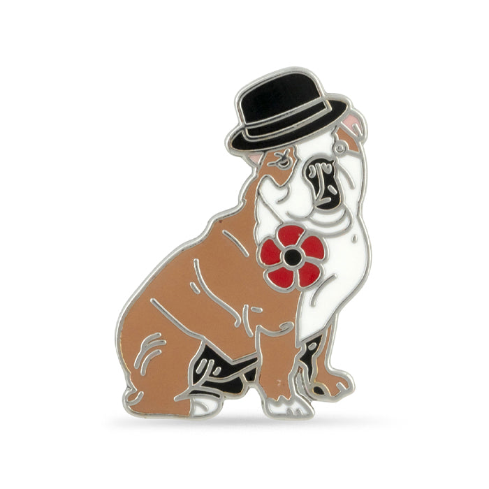 Churchill Bulldog Poppy Pin