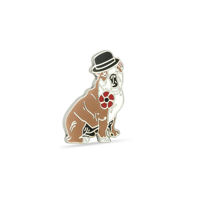 Churchill Bulldog Poppy Pin