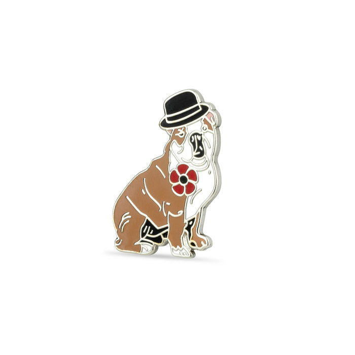 Churchill Bulldog Poppy Pin