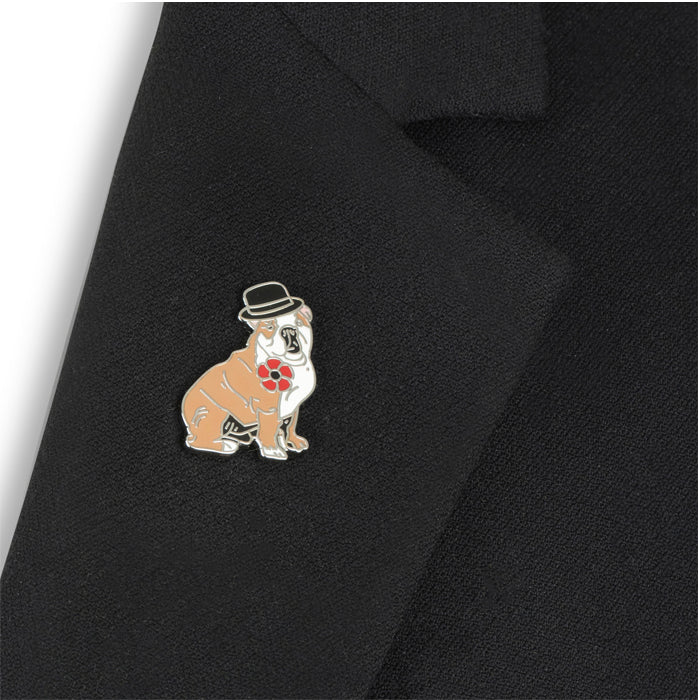 Churchill Bulldog Poppy Pin