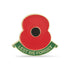 Lest We Forget Green Scroll Poppy Lapel Pin
