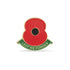 Lest We Forget Green Scroll Poppy Lapel Pin