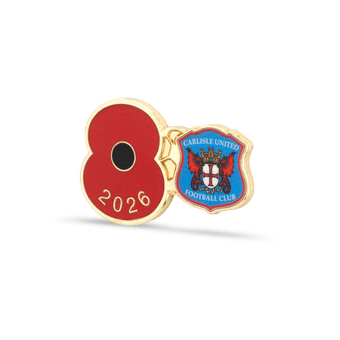 Carlisle United Poppy Football Pin 2026