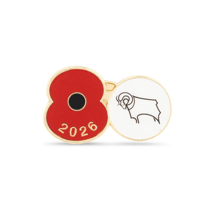 Derby County Poppy Football Pin 2026